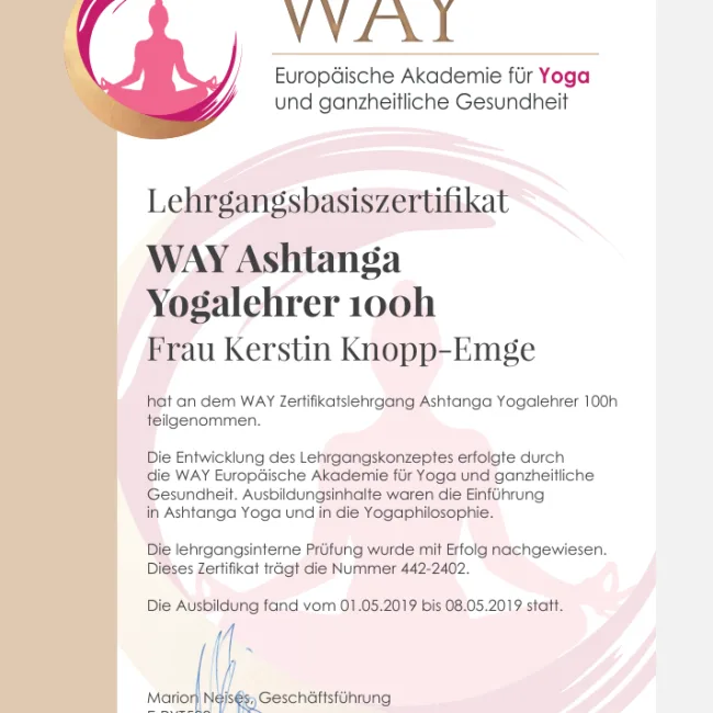 WAY Ashtanga Yogateacher 100h kerstin.yoga