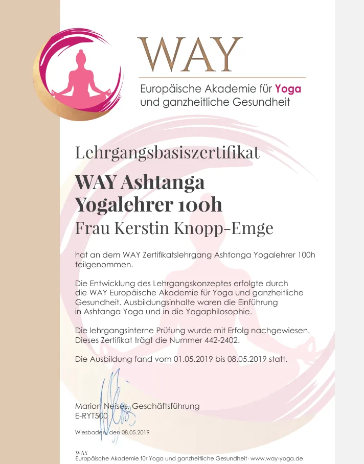WAY Ashtanga Yogateacher 100h kerstin.yoga