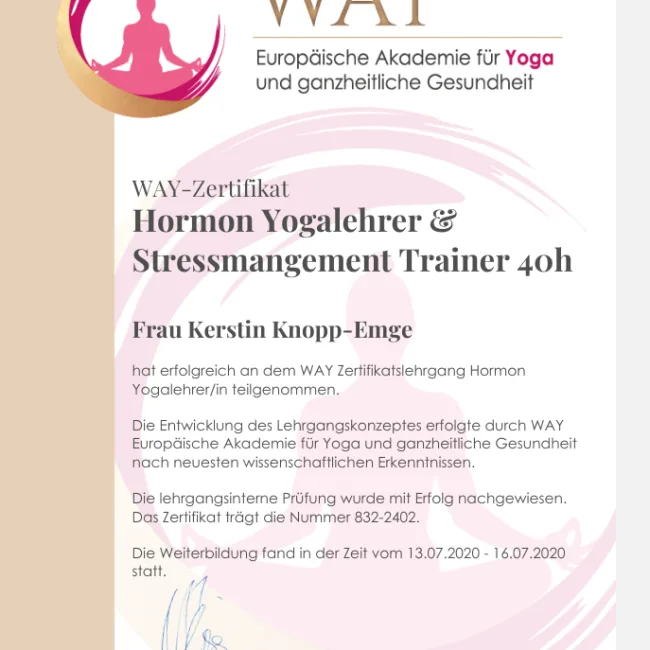 Hormonyoga + Streassmanagement 40h kerstin.yoga